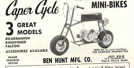 caper cycle mini bike ad