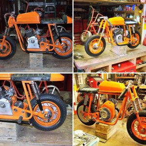 BRONCCO CAFE RACER 2017  OldMiniBikes.  BUILD OFF