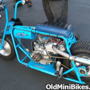 Blue custom drag bike  minibike
