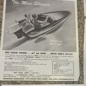 Bonanza Mini Skipper Boat