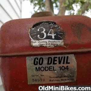 1968 Go Devil Mini Bike Model 104