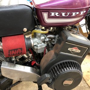 Rupp Roadster 2 with a flathead Briggs and a Mikuni.