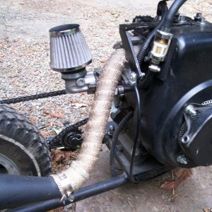 custom exhaust with old school wrap
