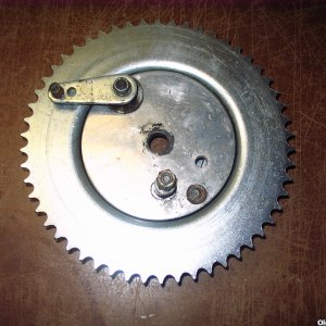 One Piece 54 Tooth Sprocket & Drum for 5" Drum Brake - with Brake