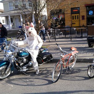 easter ride bunny next to my hiawatha