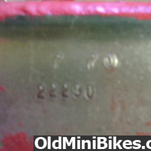 Lil Indian 1970 Frame Date & Numbers 7-70  22290