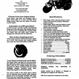 Heald - Kimball Super Bronc Price List