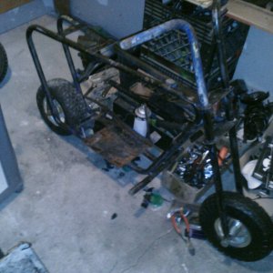 black frame + the green guy mini bike