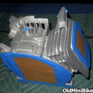 Prepping engine for paint.