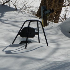 dingo go kart buried in snow