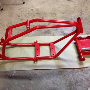 Powdercoated frame and fork