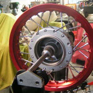 Taking apart the wheel to polish the hub.
