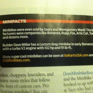 OldMiniBikes makes hot rod mag.